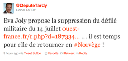 Tardy éjecte Joly